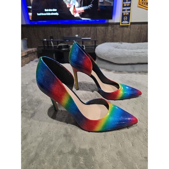 Rainbow glitter 4" heels.size 9 mix no.6 - Picture 3 of 4